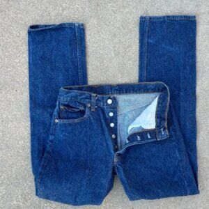 Vintage 70s 80s Levi’s 501 button fly original fit straight leg jeans 31x34